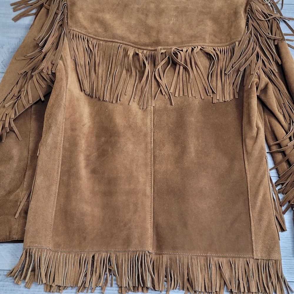 🤠Vintage 70's Schott NYC Rancher Suede Fringe Western Jacket Mens 42 Made USA - Picture 8 of 15
